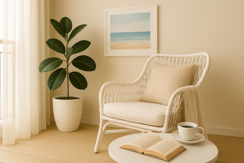Summer decor ideas with coastal elements and neutral textures