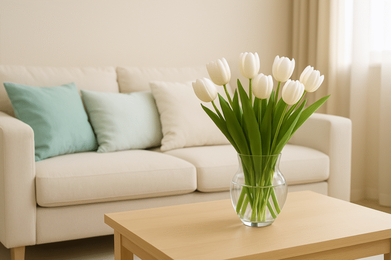 Featured image with cozy living room styled with Seasonal Home Decor Ideas